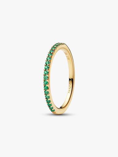 Anneau Semi-Éternité Vert Scintillant