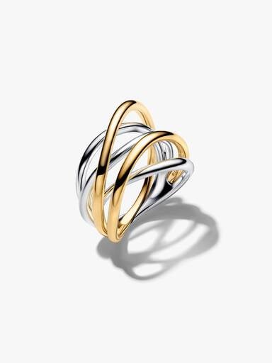 Bague Anneaux Entrelacés Bicolore