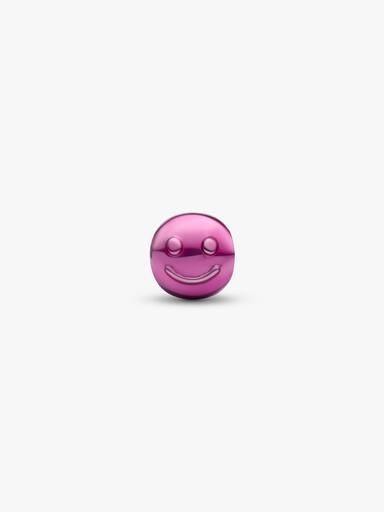 Roze blij gezicht minibedel