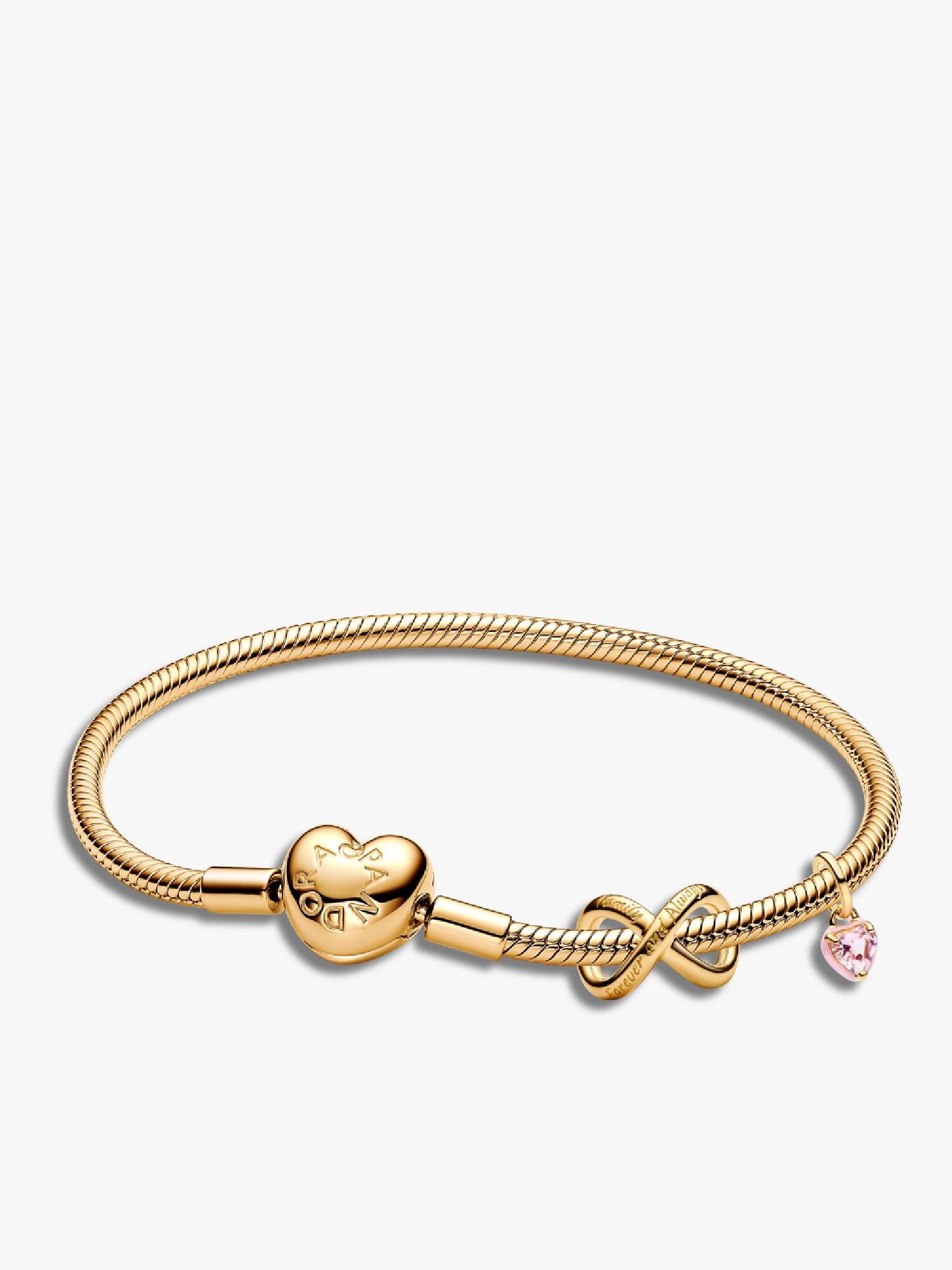 Parure de Bracelet Dorée avec Charm Infini