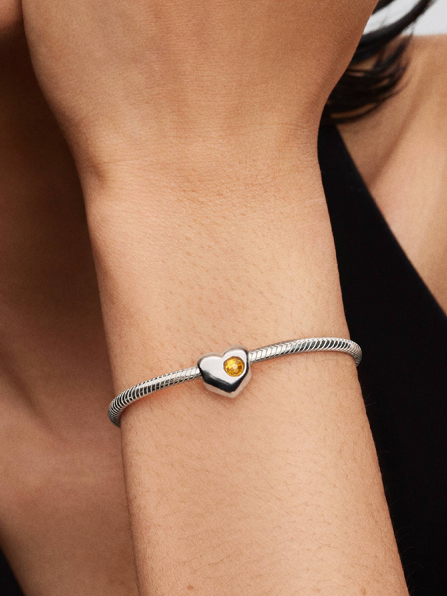 Charm Cœur Pierre Miel Gravable
