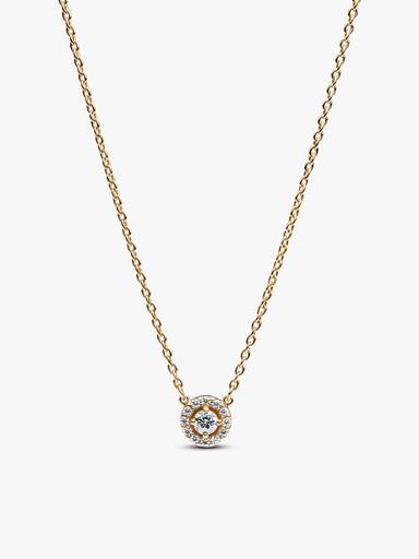 Ronde Pavé Halo Ketting & Oorbellen Set