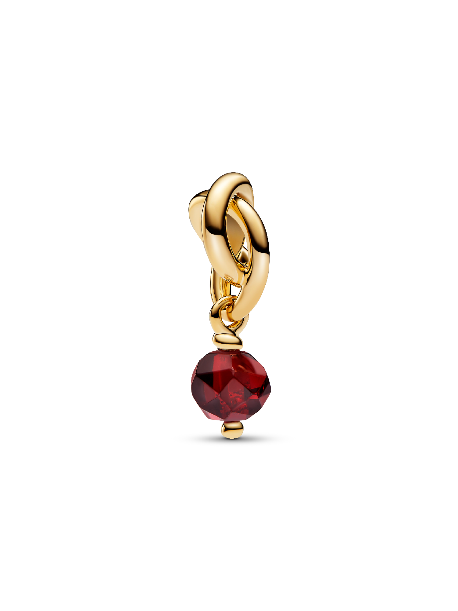 Janvier Charm Pendant Cercle de l'Éternité Rouge Facetté