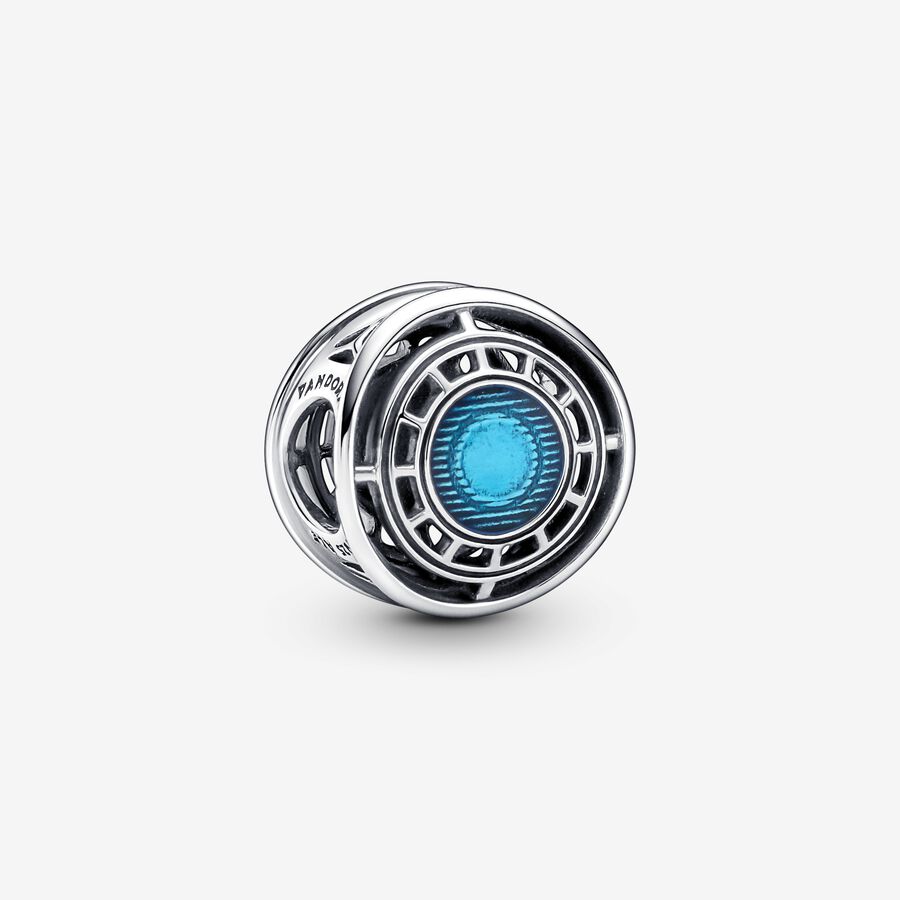 Marvel Arc Reactor sterling silver charm with blue enamel image number 0