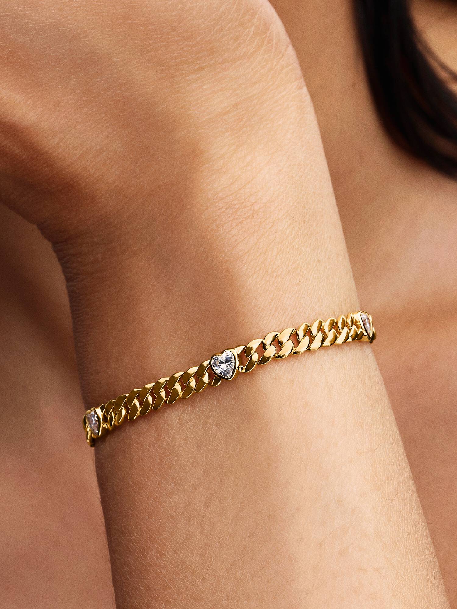 Bracelet Maille Cubaine Cœur