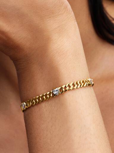 Cubaanse schakelarmband met hartjes