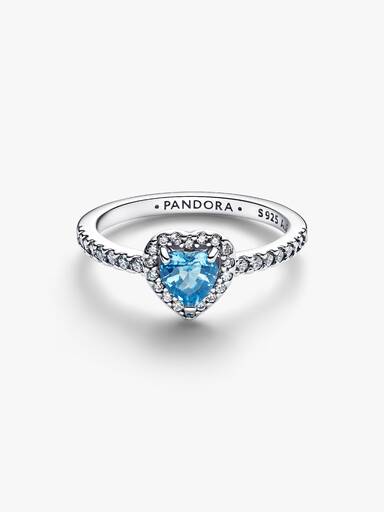 Verhoogd Lichtblauw Hart Ring