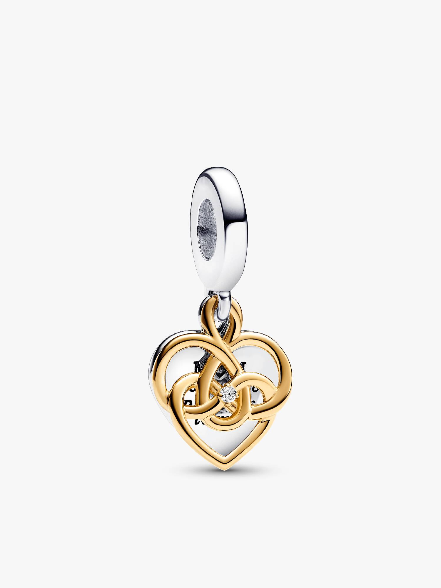Charm Pendant Double Mum (Maman) Gravable Diamant de Laboratoire