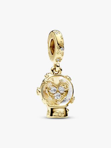 Charm Pendant Boule à Neige Flocon de Neige Cœur