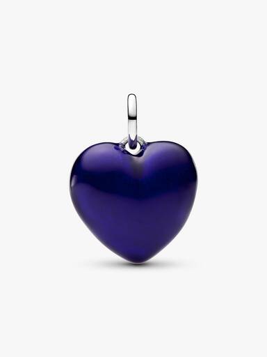 Charm Pendant Cœur Tridimensionnel Bleu