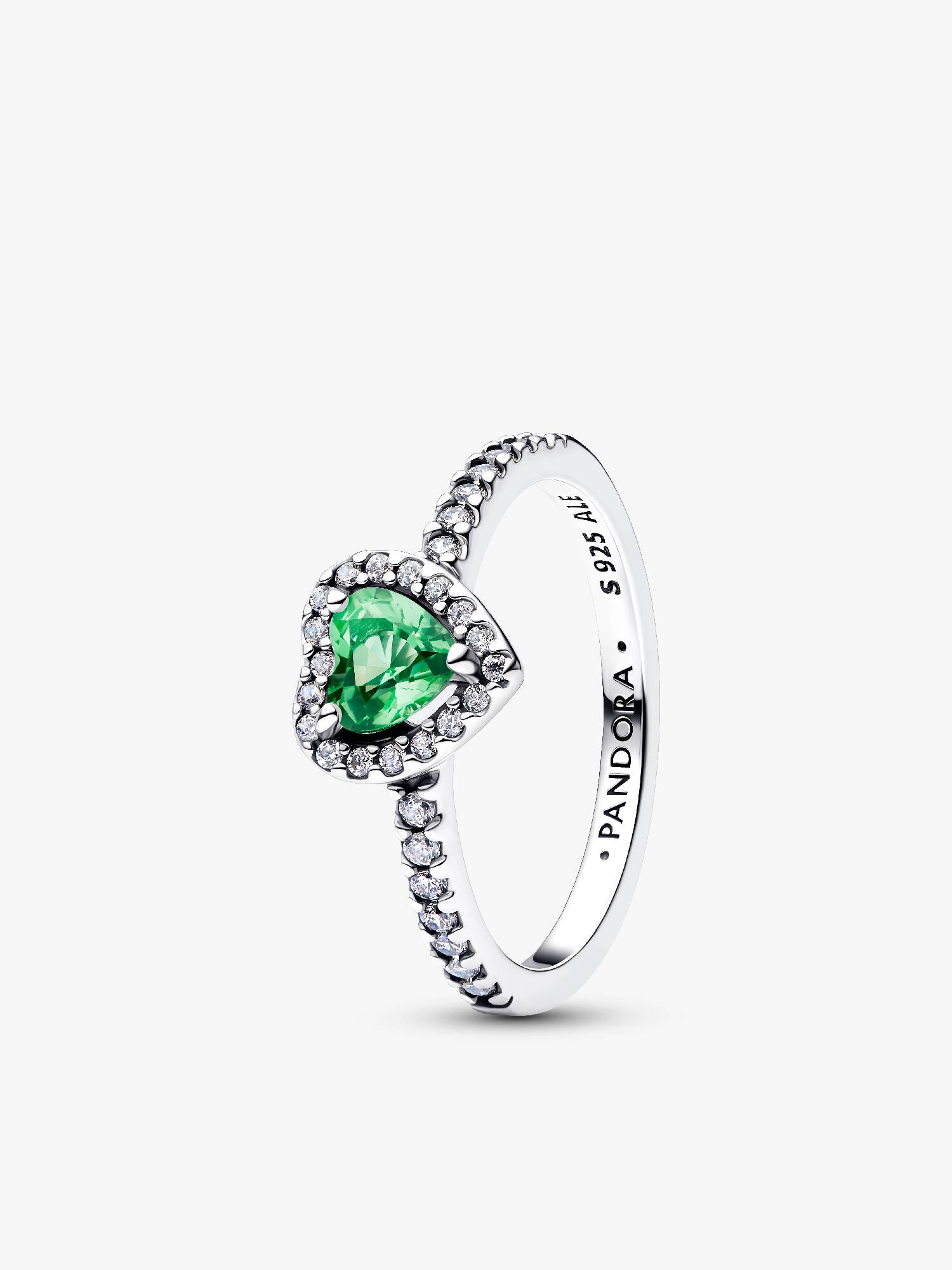 Bague Cœur Vert Menthe Surélevé
