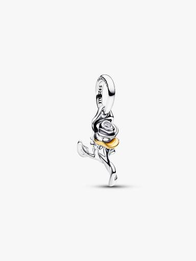 Charm Pendant Diamant de Synthèse Disney Belle Rose Enchantée