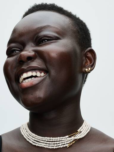 Collier Barre en T Perles de Culture d'Eau Douce Traitées