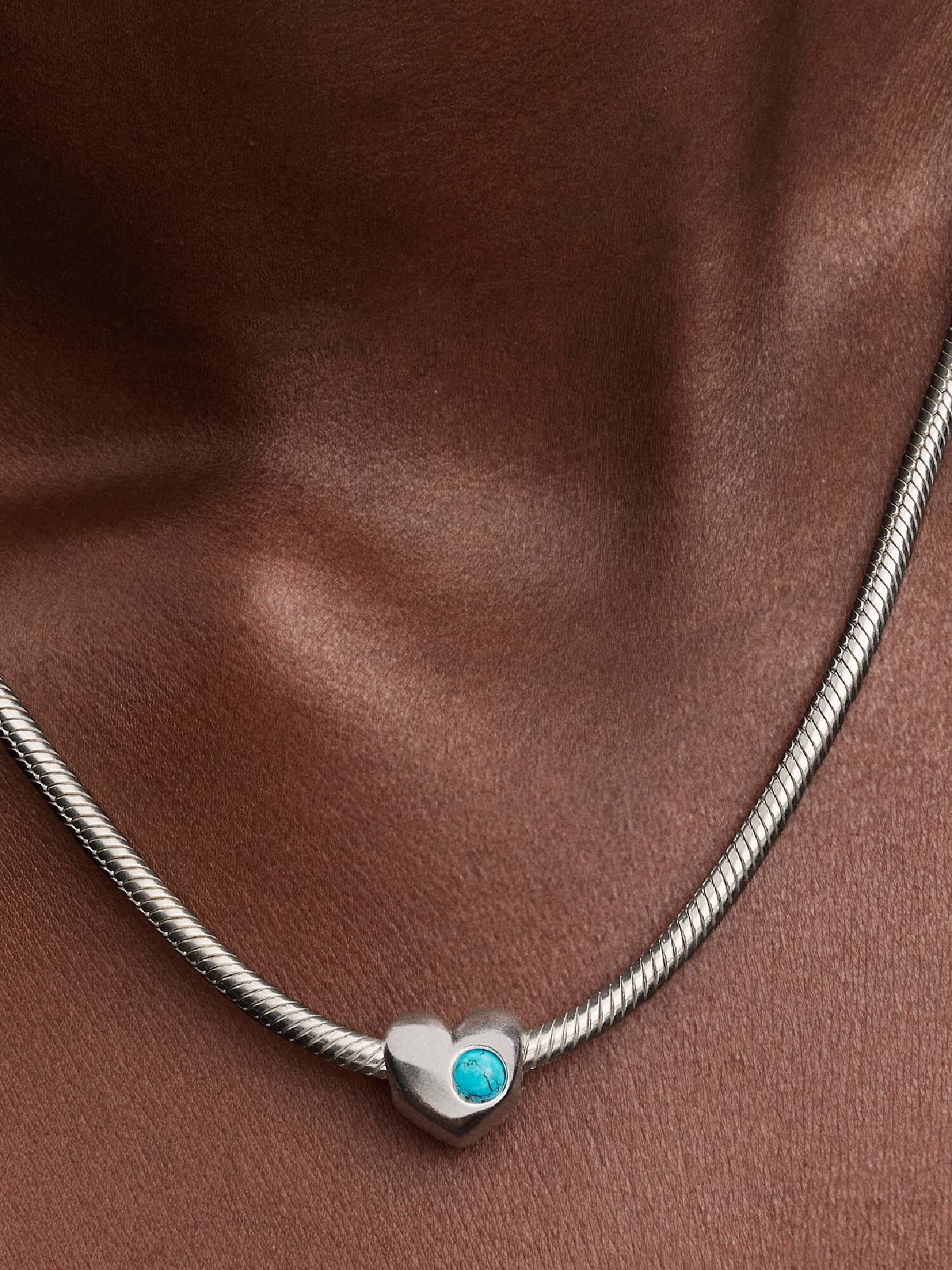Charm Cœur Pierre Bleu Turquoise Gravable