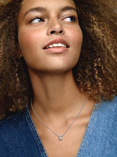 Collier Scintillant Pendentif Cœur Double