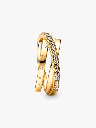 Anneau Triple Pavé Croisé