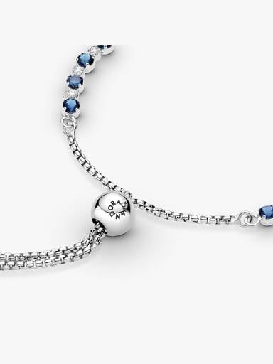 Blue en Clear Sparkle Sliding Armband