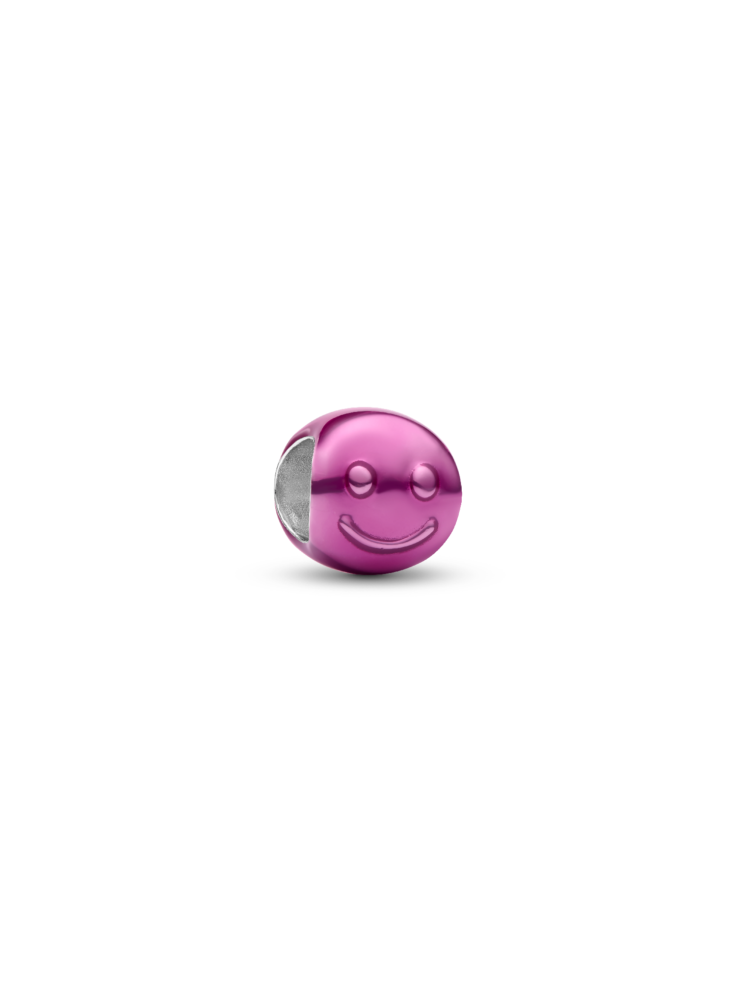 Roze blij gezicht minibedel