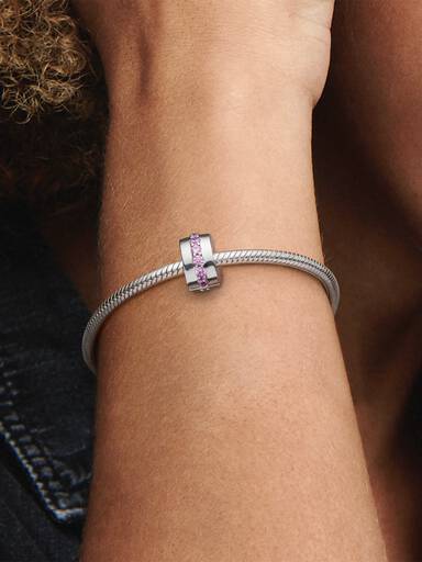 Charm Clip Rangée Scintillante Rose