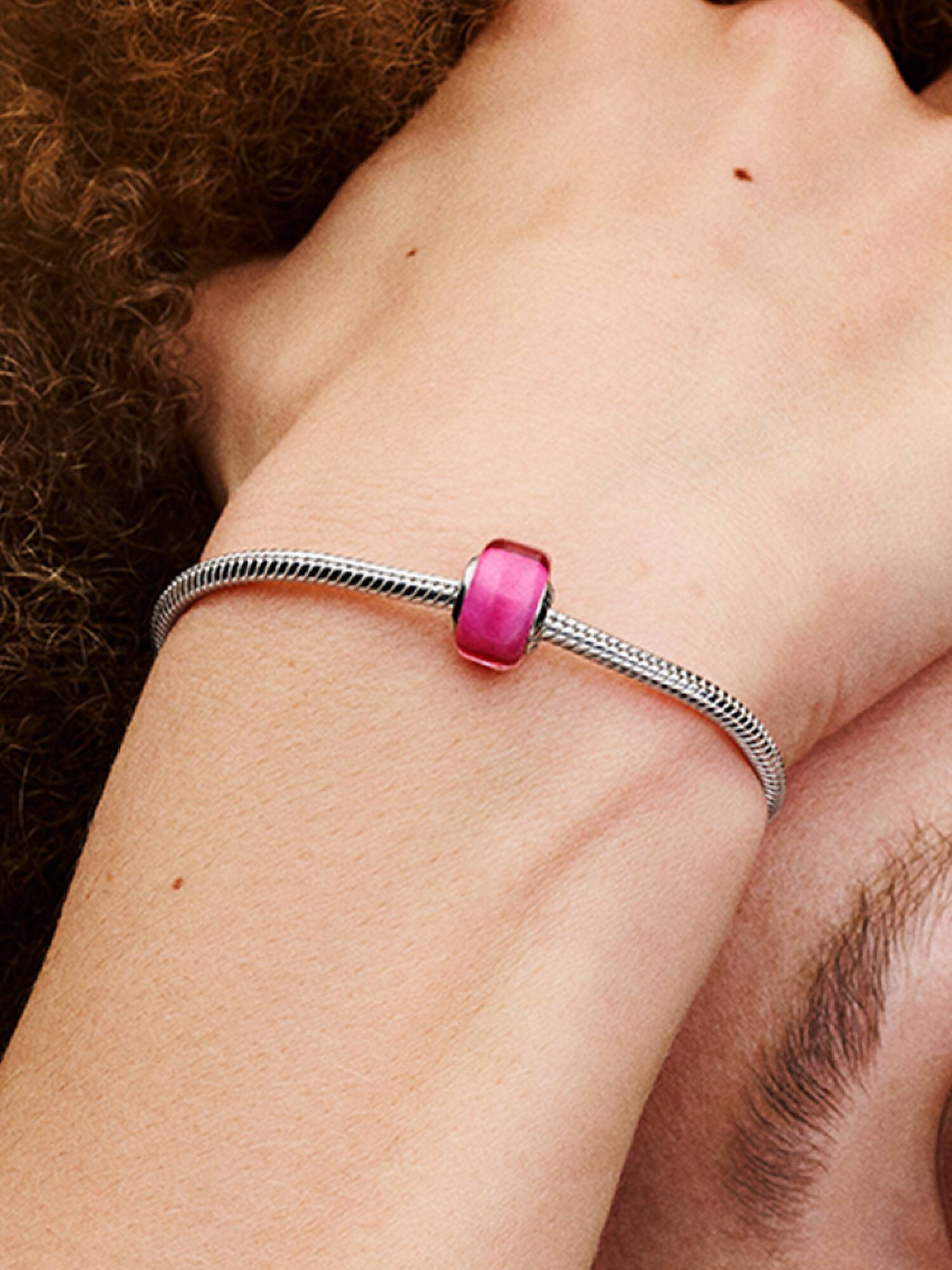 Roze minibedel van muranoglas