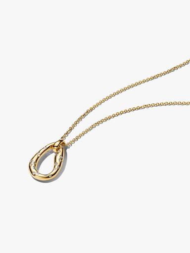 Collier à Pendentif Serti de Pierres de Forme Organique