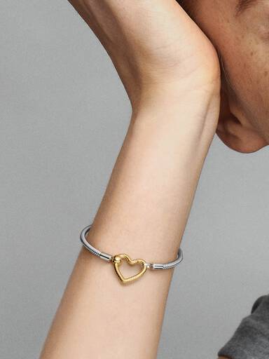Bracelet Maille Serpent Fermoir Cœur
