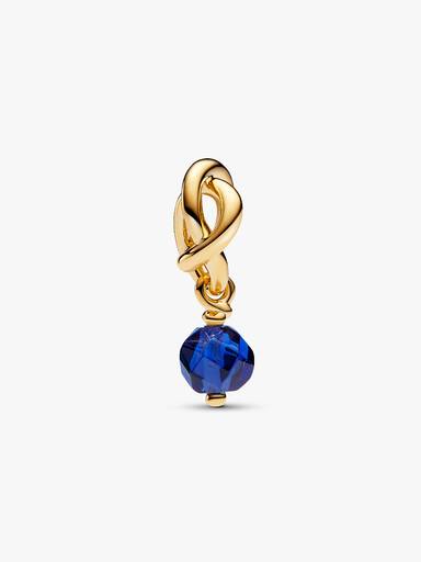 Septembre Charm Pendant Cercle de l'Éternité Bleu Facetté