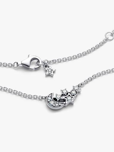 Collier Lune & Étoile Scintillantes