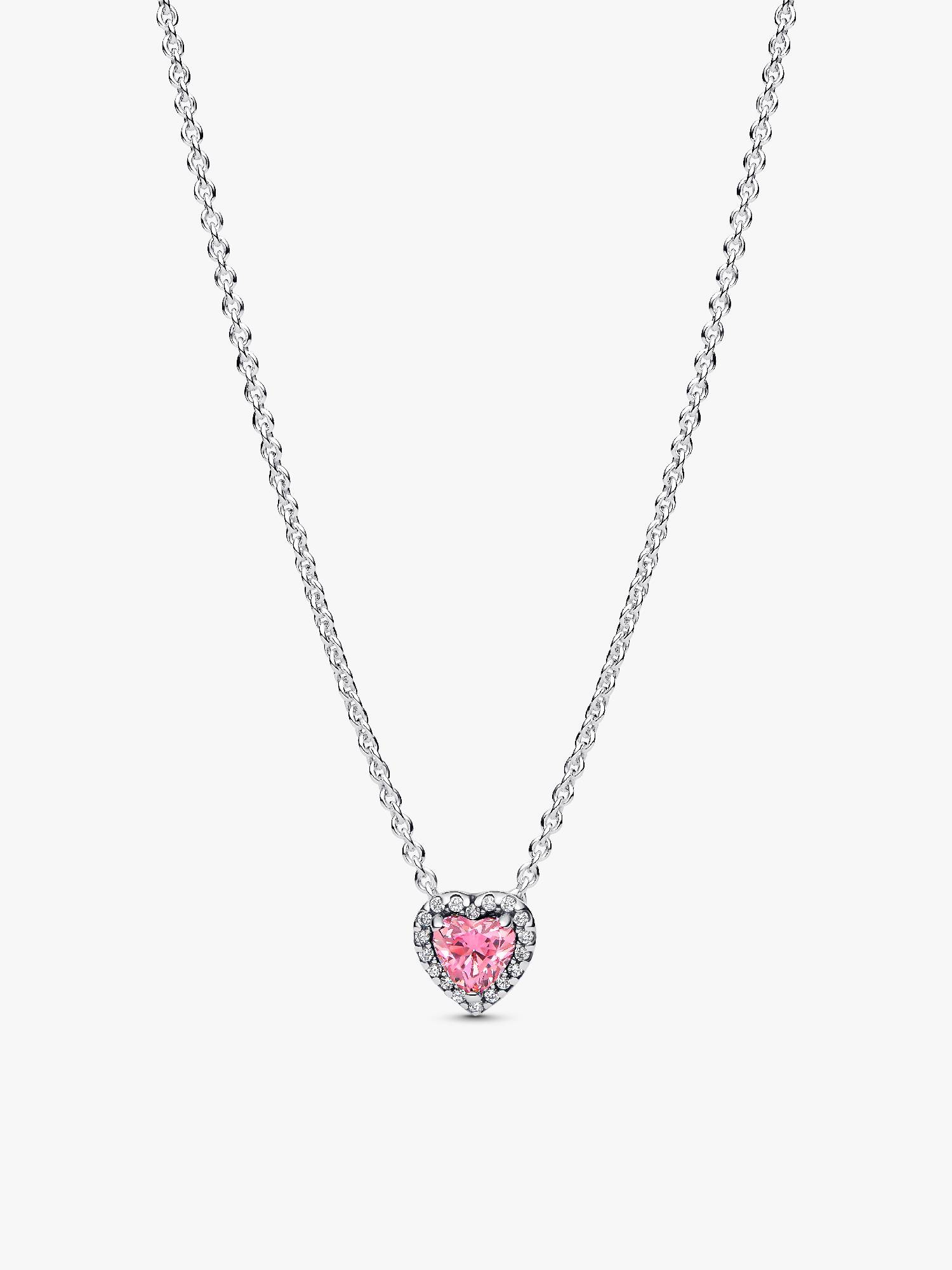 Collier Cœur Surélevé Rose