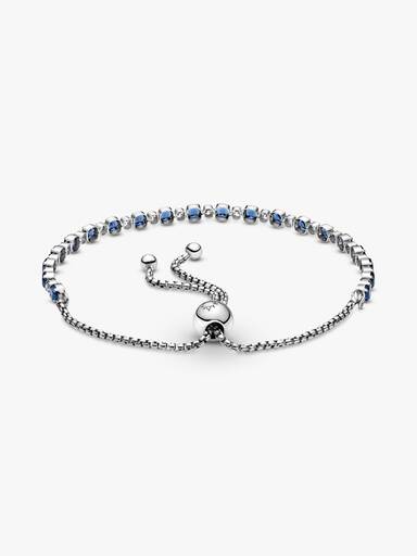 Blue en Clear Sparkle Sliding Armband