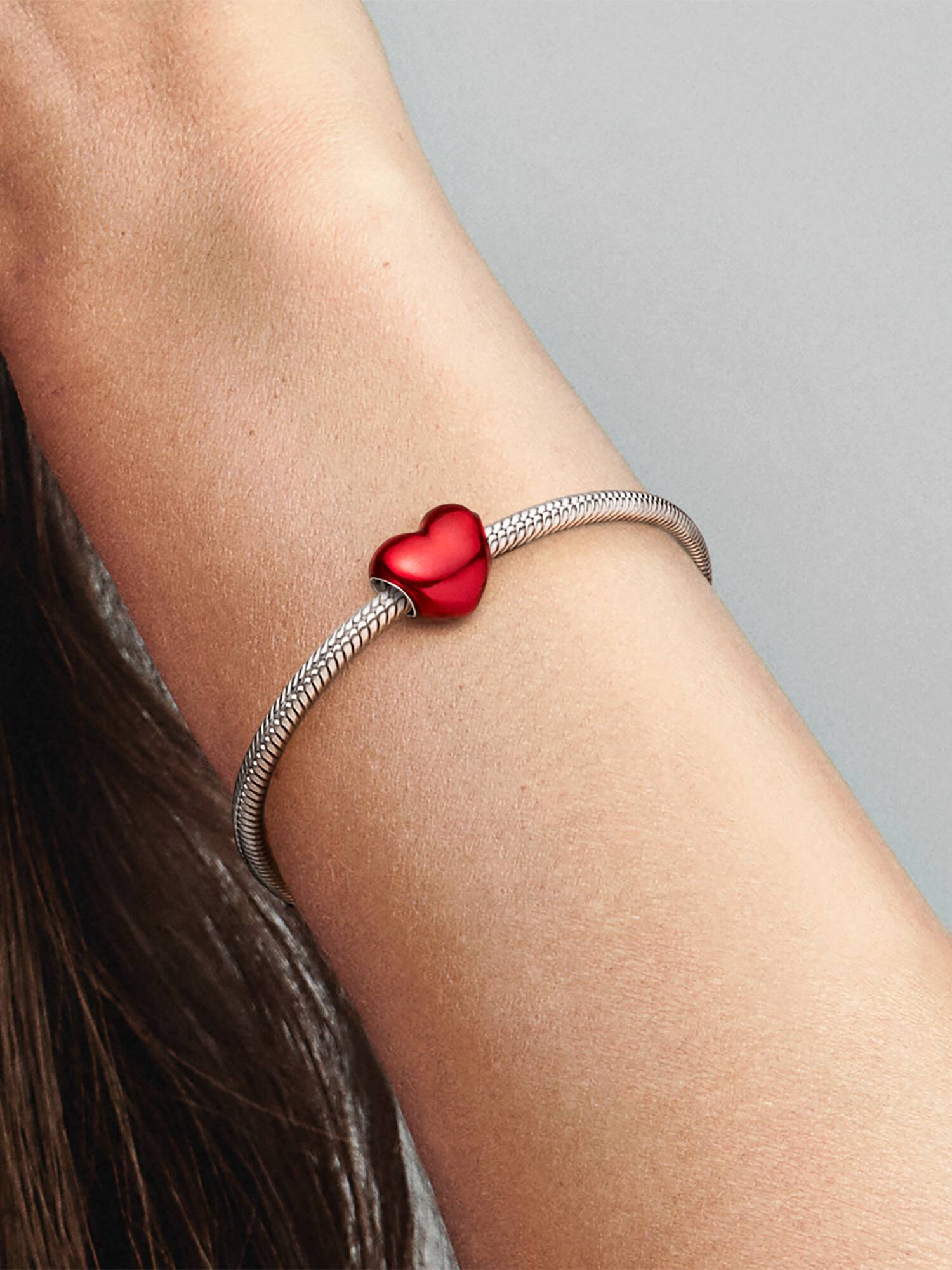 Charm Cœur Rouge Métallique