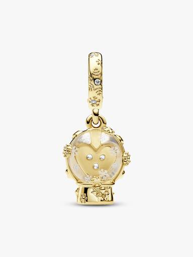 Charm Pendant Boule à Neige Flocon de Neige Cœur