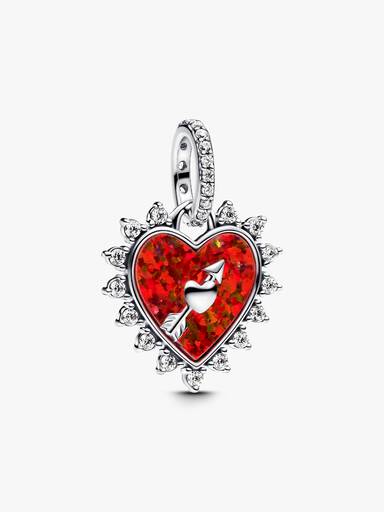 Charm Pendant Cœur Flèche Pivotante