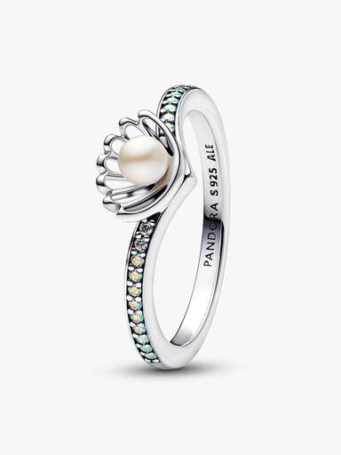 Bague Perle de Culture d’Eau Douce Traitée Princesse Disney Arielle Coquillage