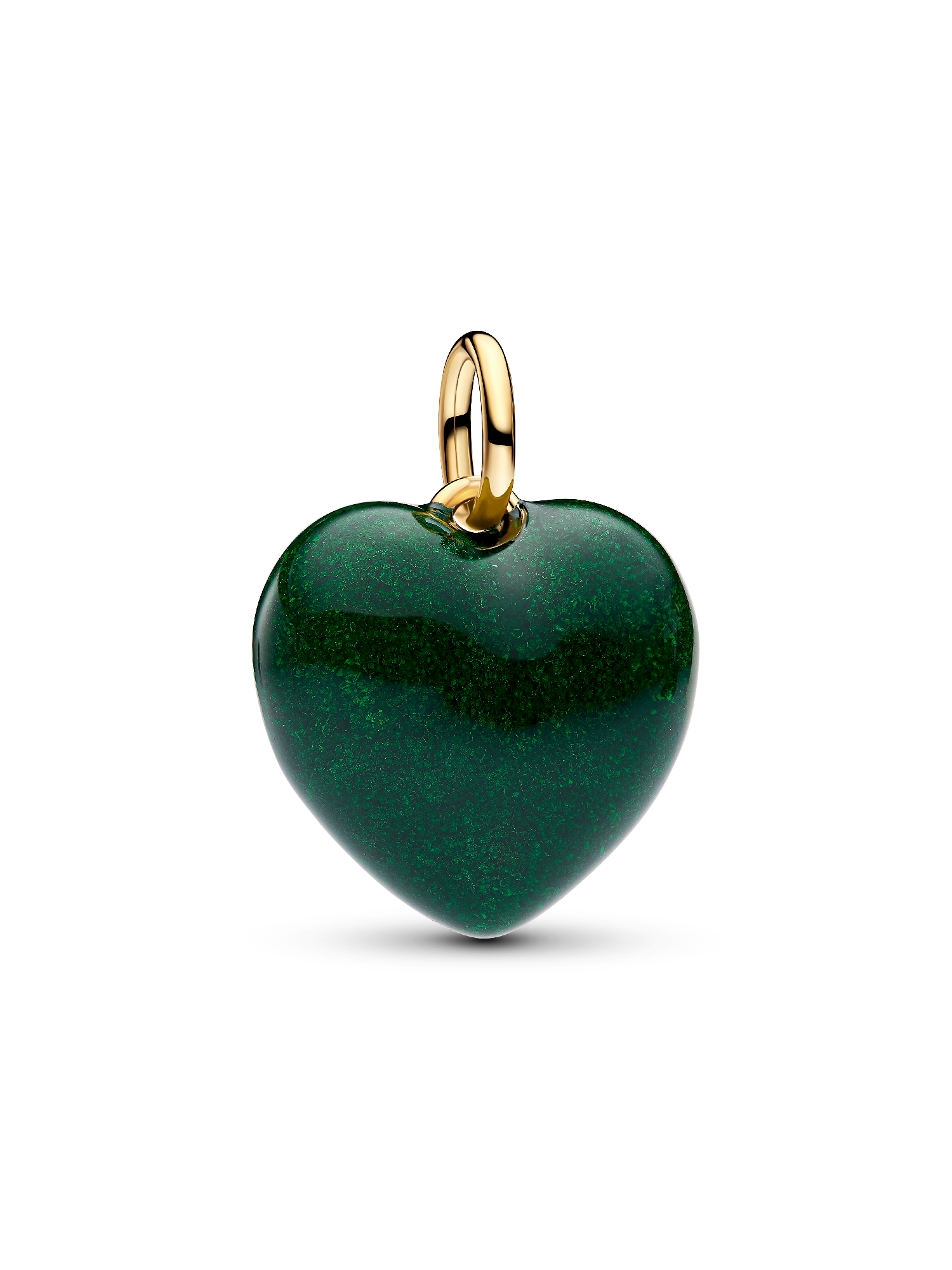 Charm Pendant Cœur Tridimensionnel Vert