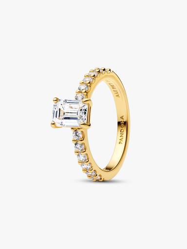 Bague Halo Scintillant Rectangulaire