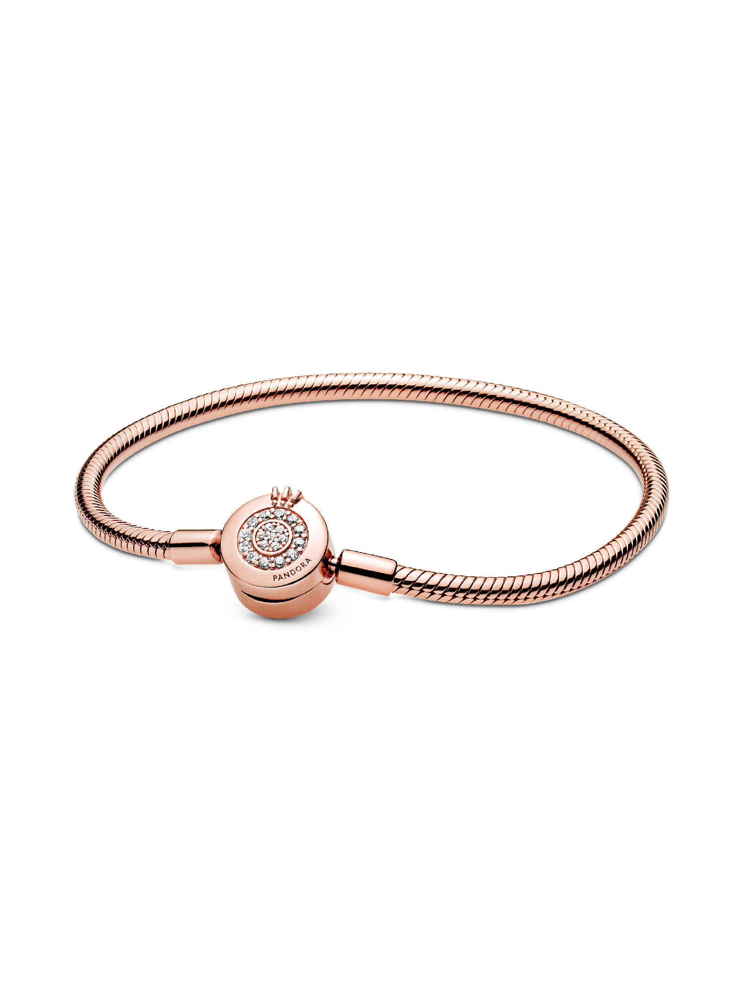 Sprankelende Crown O snake chain-armband