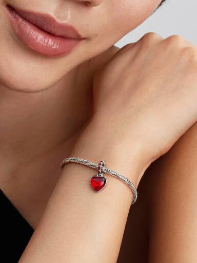 Rood Muranoglas Rood Hart Hangende Bedel