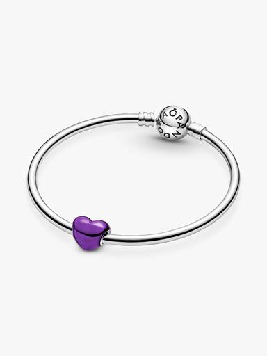 Metallic Purple Heart Charm