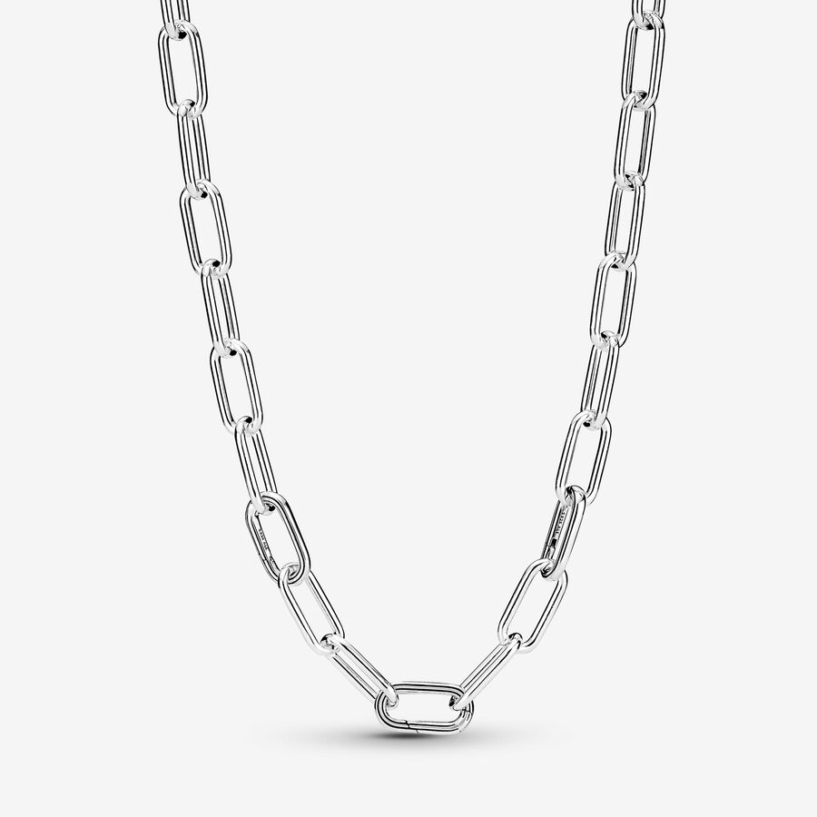 Sterling silver medium link necklace image number 0