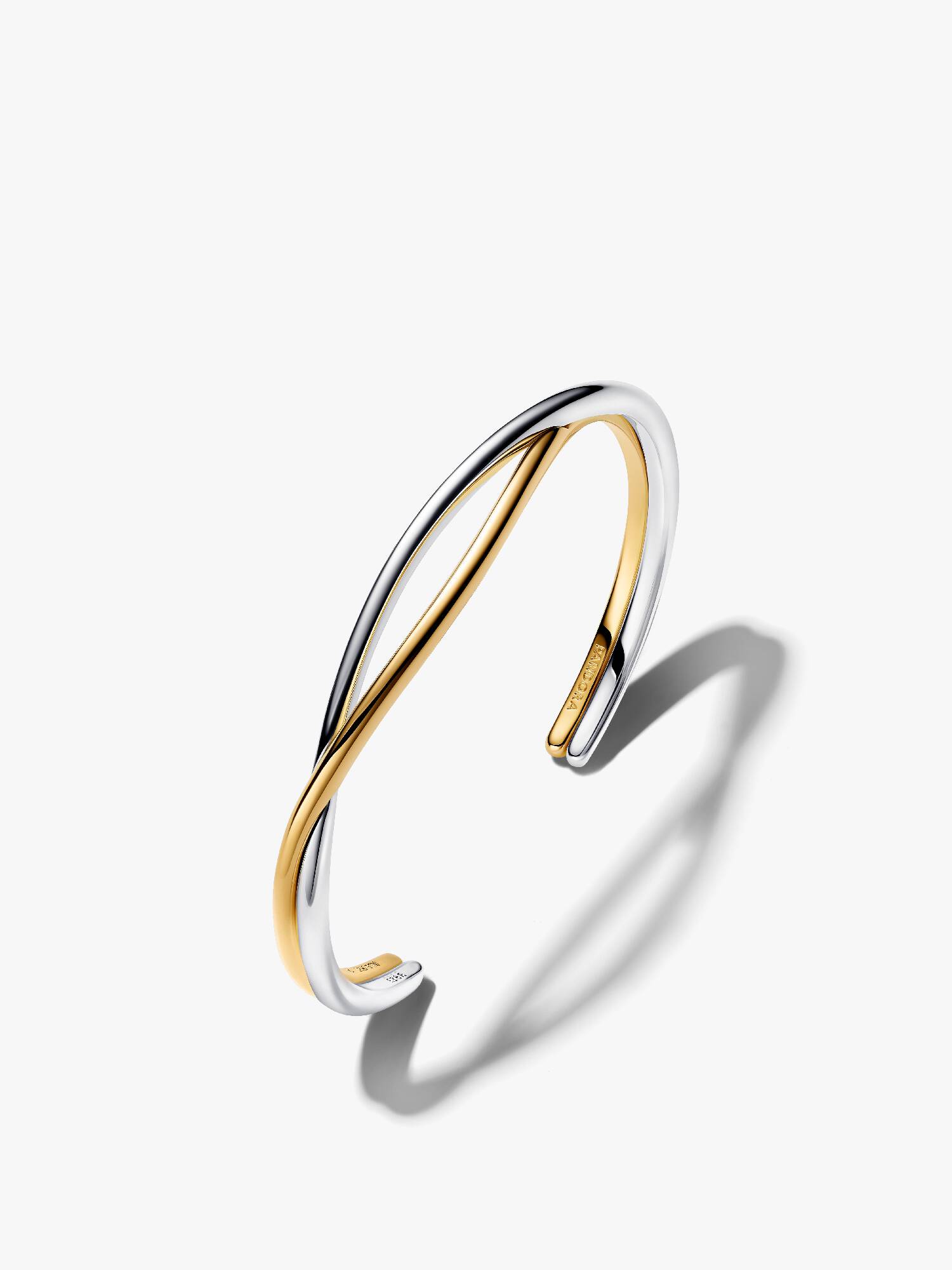 Bracelet Jonc Ouvert Bicolore Entrelacé