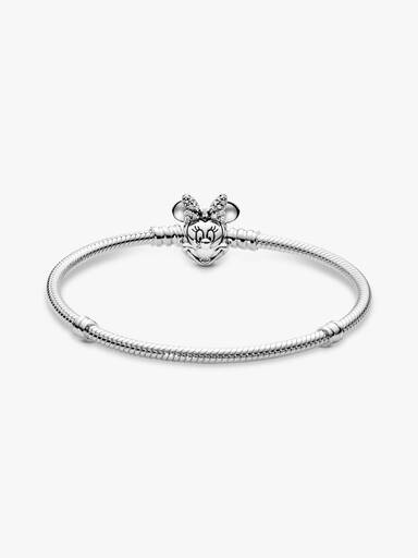 Disney Pandora Moments Pavé Minnie Mouse Snake Chain Cliparmband