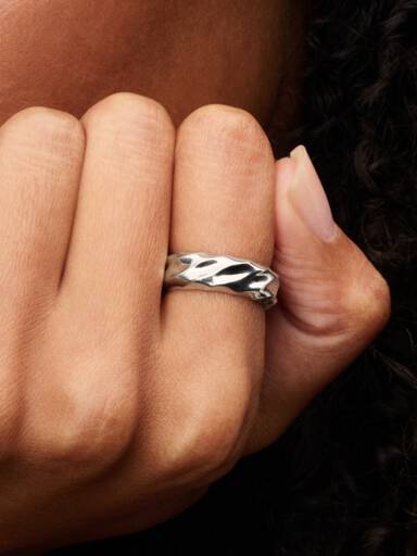 Geribbelde Brede Band Ring