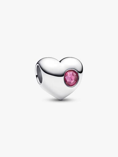 Graveerbare bedel roze steen hart