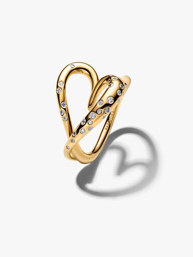 Bague Cœur Sertie de Pierres de Forme Organique