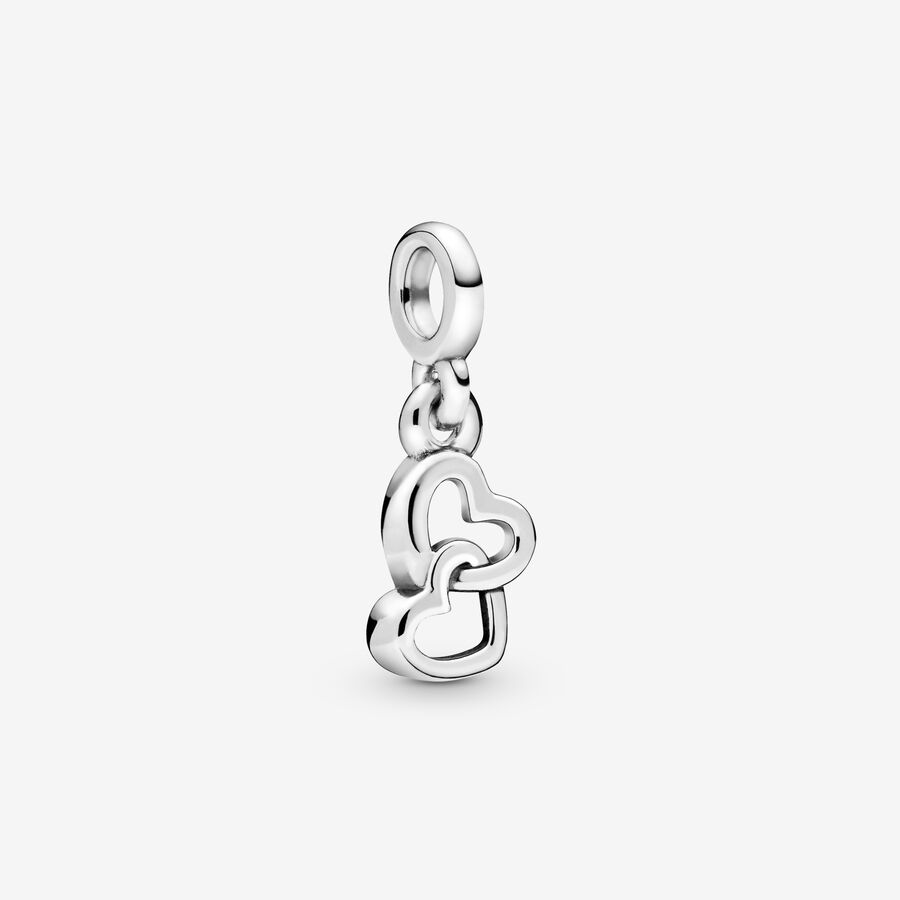 Linked hearts sterling silver mini dangle image number 0