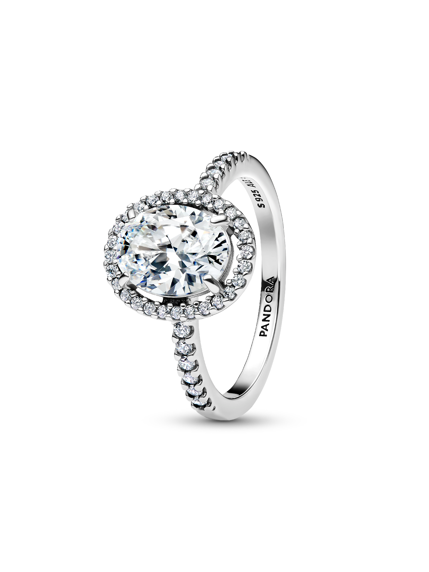 Ovale Sprankelende Halo Statement Ring