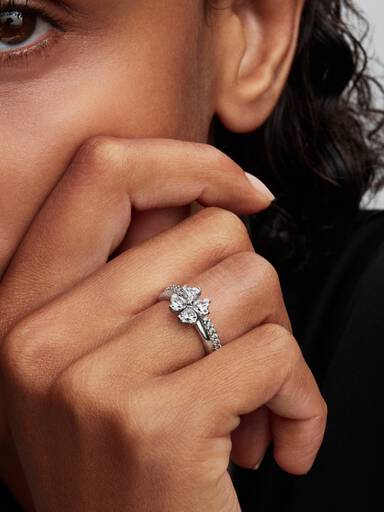 Bague Séparable Trèfle à Quatre Feuilles Scintillant