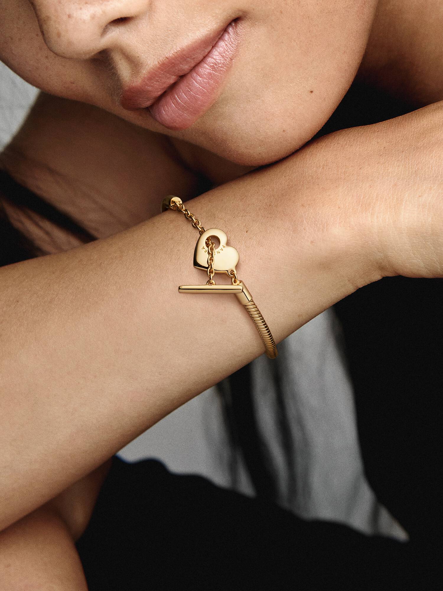 Hart T-balk snake chain-armband