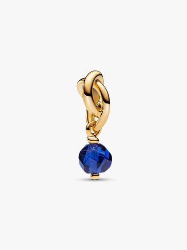 Septembre Charm Pendant Cercle de l'Éternité Bleu Facetté